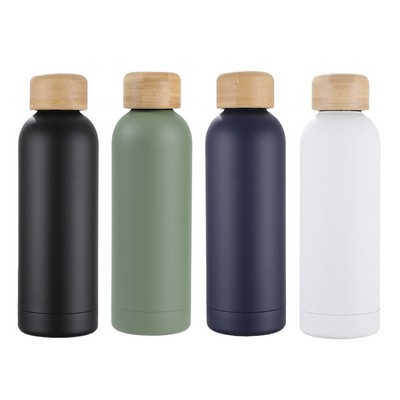 Lexi 17 oz Eco-Friendly Vacuum Stainless Steel Bottle w/ Bamboo Lid