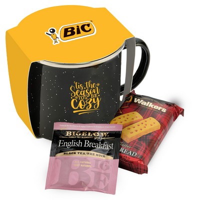 Promo Revolution - 16 Oz. Specked Camping Mug Gift Set w/Tea & Cookies