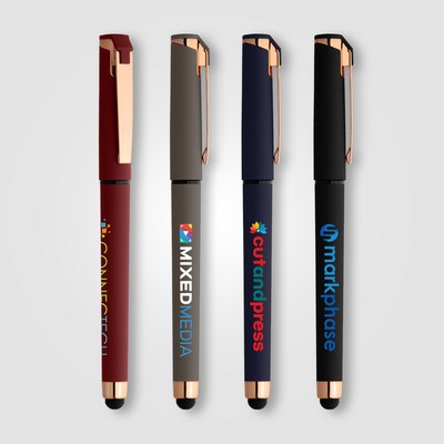 Islander Softy Rose Gold Gel Pen w/ Stylus - Full-Color Inkjet